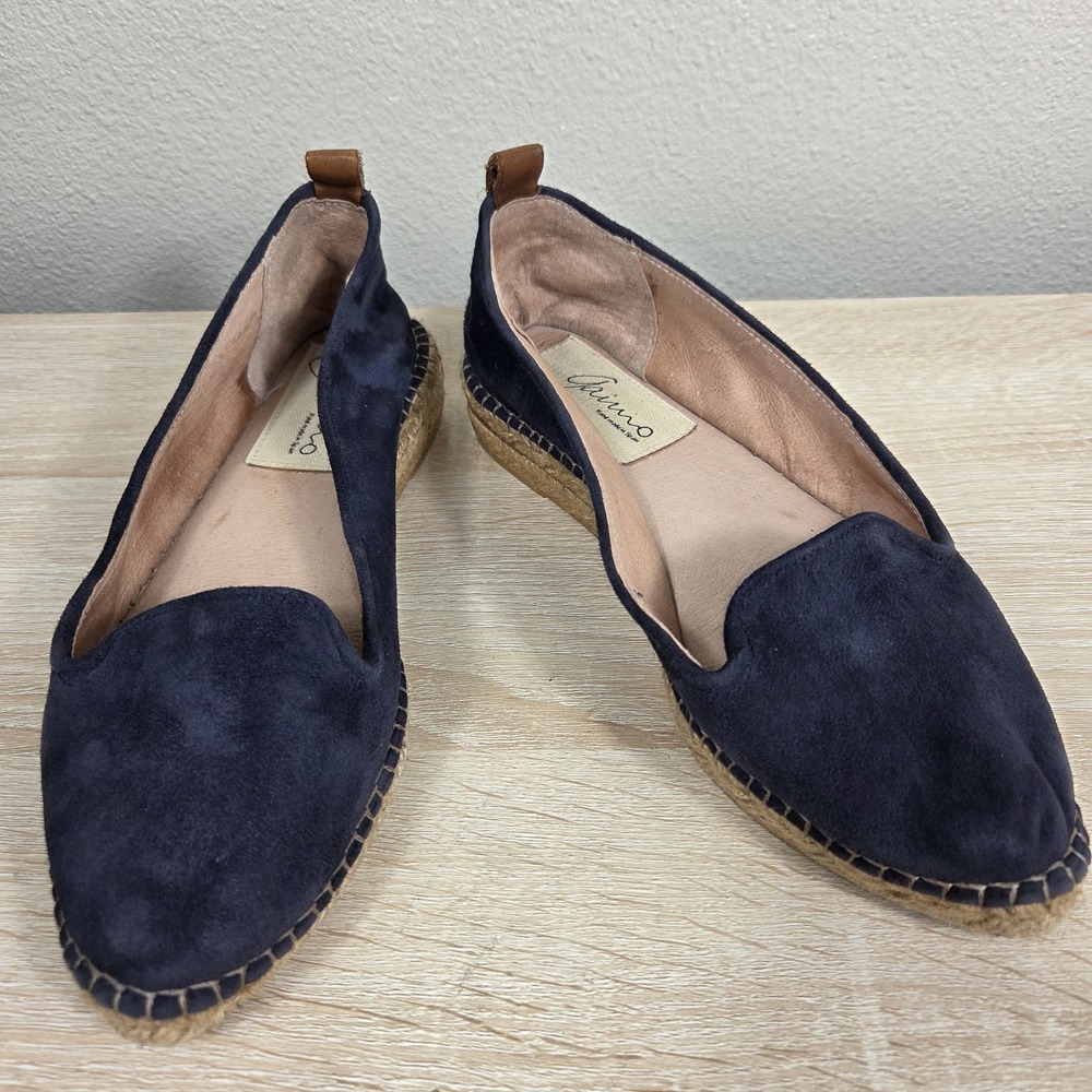 Gaimo Navy Suede Espadrille Flats Handmade in Spain EU 36 Slip‎ On Shoes